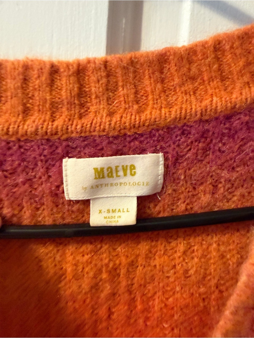 Maeve Orange and Pink Ombre V‑Neck Cardigan - Picture 2 of 3